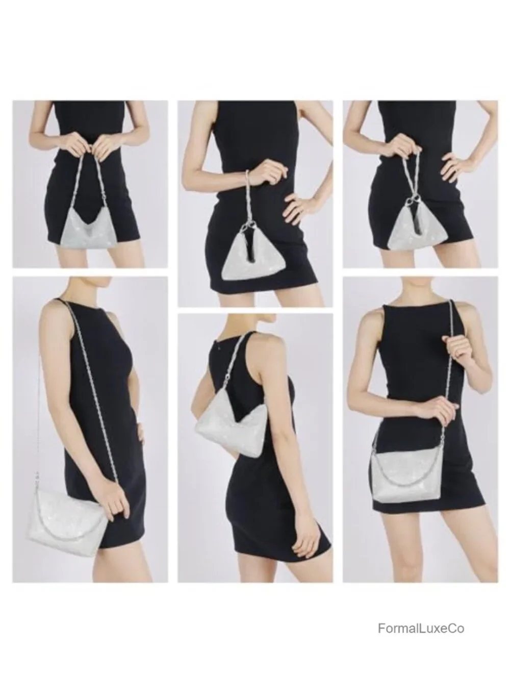 Rhinestone Hobo Shoulder Bag Crossbody Clutch Purse Glitter Bling